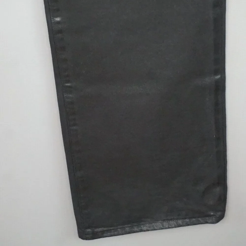 FRAME Women's Jeans Le Jane Jeans Midnight Mix Black Coated Wide Leg size 27 - Picture 8 of 16